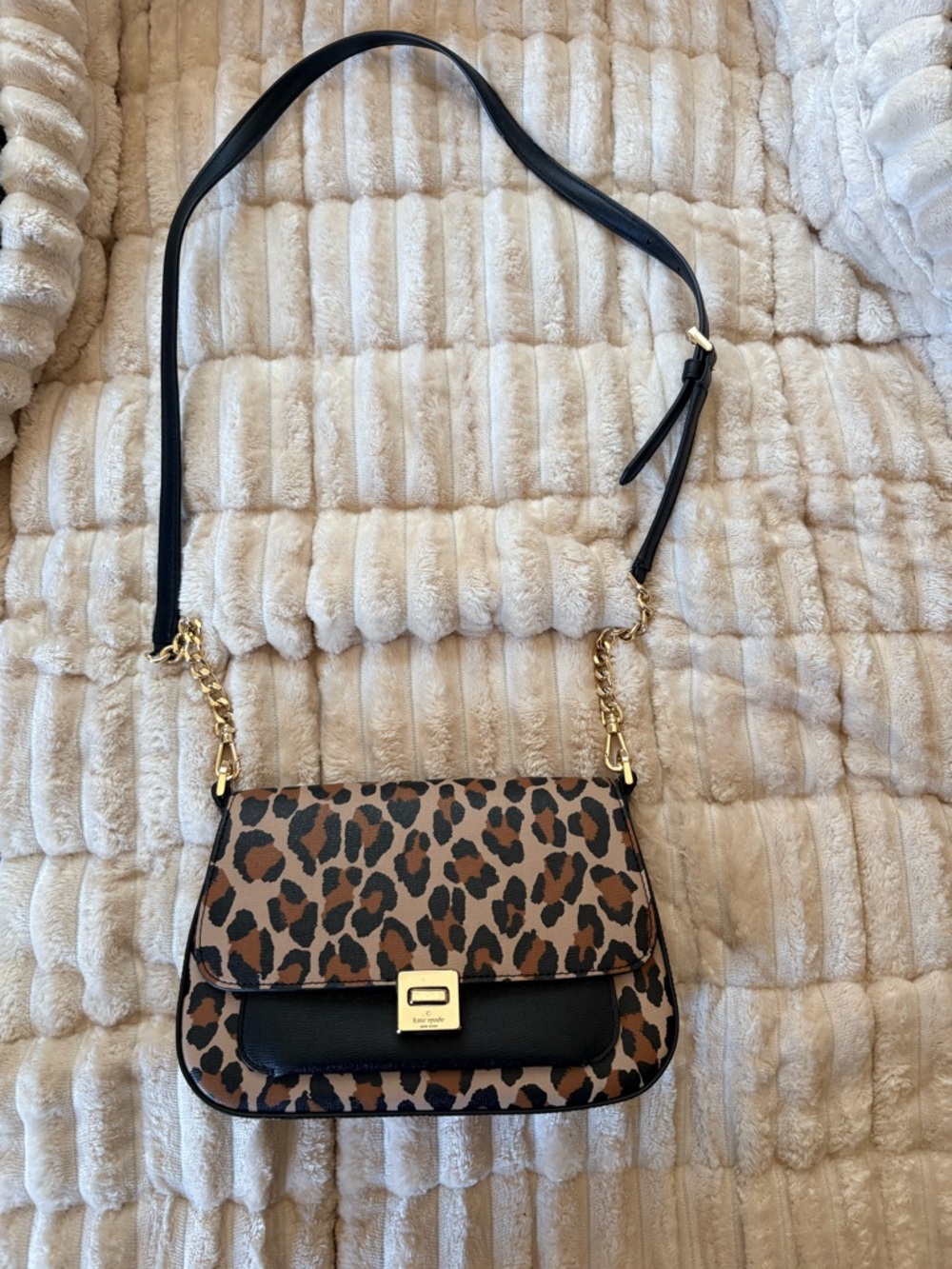 kate spade Leopard Print Crossbody Bag - Black & Brown